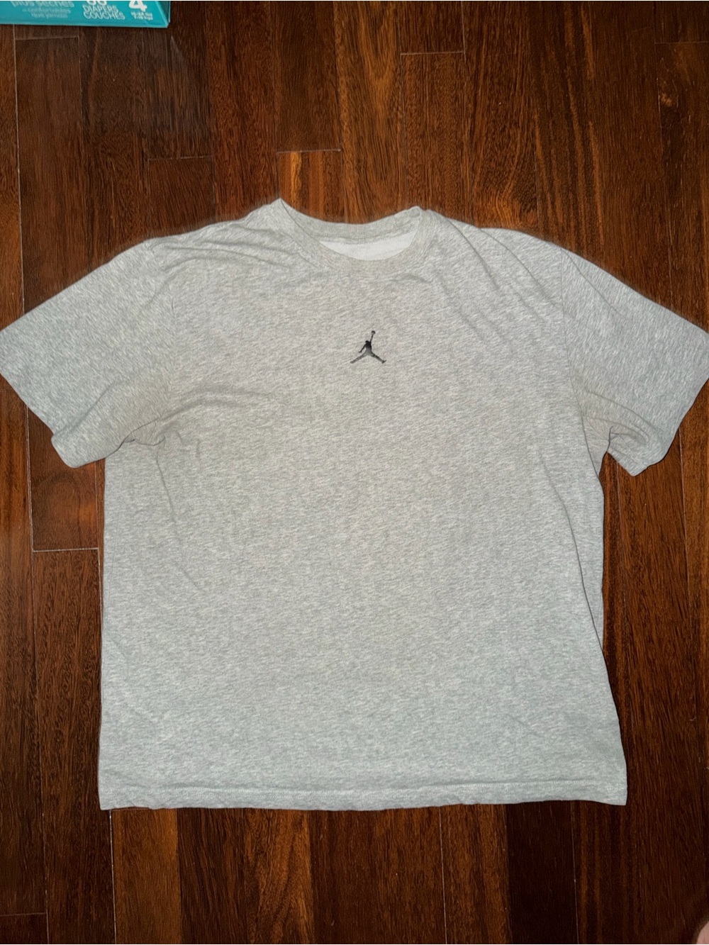 Nike Men's Light Gray Crewneck Tee with Small Black Jumpman